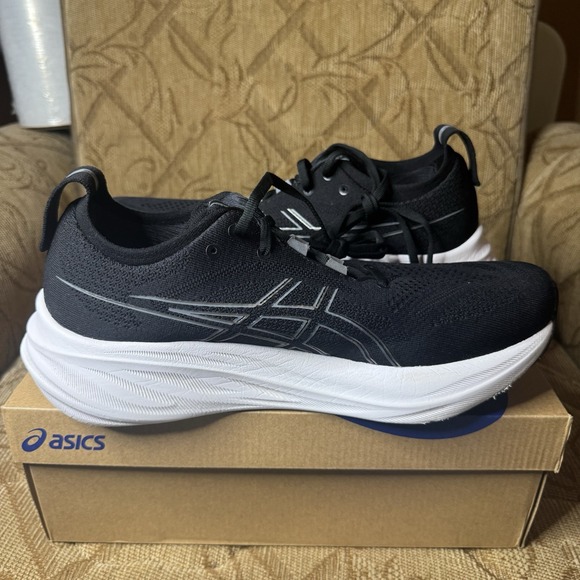 Asics Gel-Nimbus 26 Shoes Mens 10 Black Graphite Grey Road Race Running - Picture 2 of 12